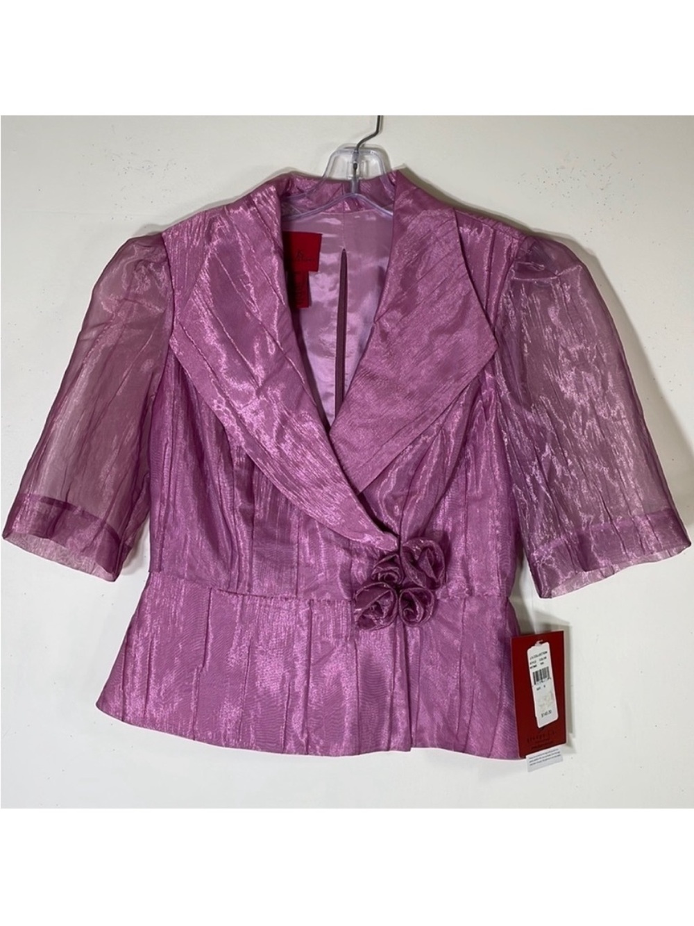 JS Collections 3D Floral Zipper Back Organza Blouse. 8. NWT. $145!